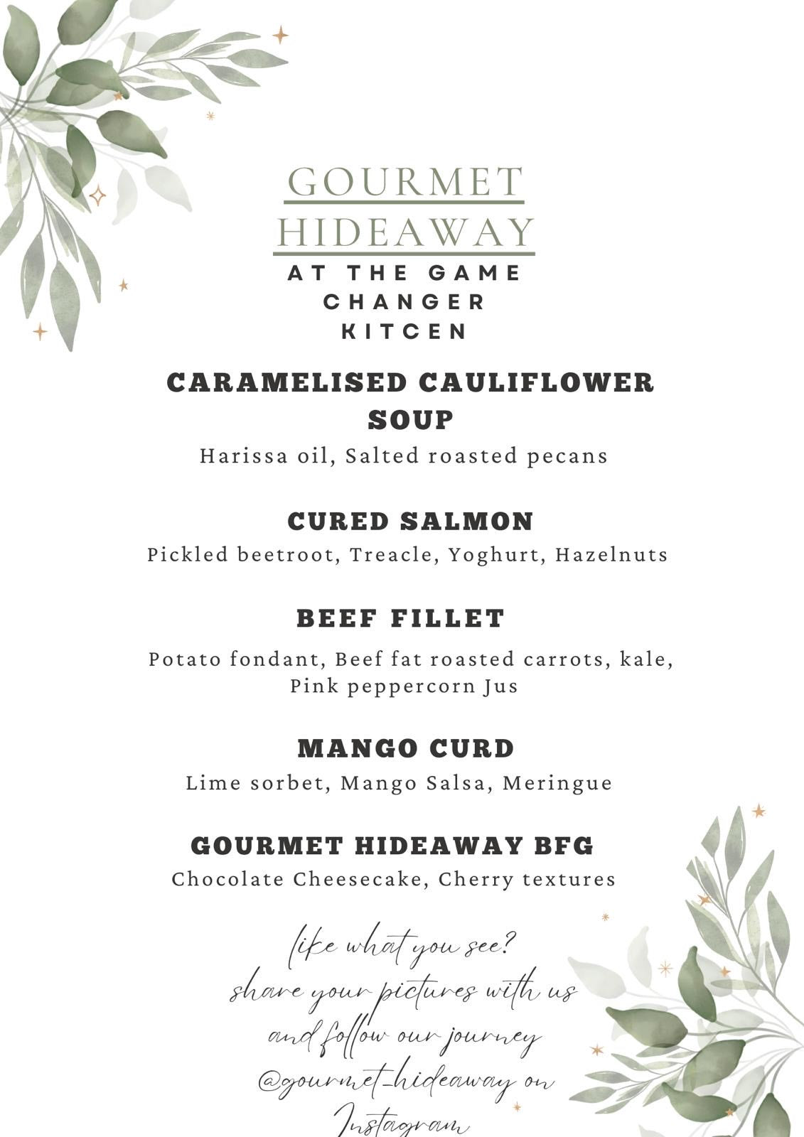 Supper Club - Saturday 16th November - Gourmet Hideaway