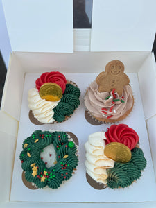 Christmas Cupcakes x 4