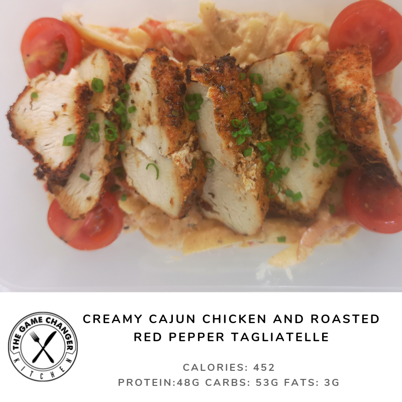 Creamy Cajun Chicken and Roasted Red Pepper Pasta